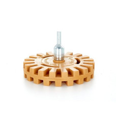 Kotúč gumový so zárezmi na odstraňovanie nálepiek a lepidla M8 s adaptérom 100x20mm GEKO