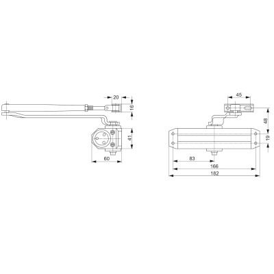 Zatvárač dverí DC110 biely ASSA ABLOY