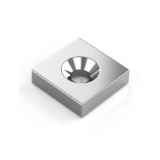 Magnet neodymový štvorec s otvorom M4 15x15x4mm sila 4kg