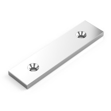 Magnet neodymový obdlžníkový s 2 otvormi M4 80x20x4mm sila 18kg