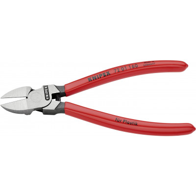Bočné cvikacie kliešte na umelú hmotu s máčanými rukoväťami 160mm Knipex