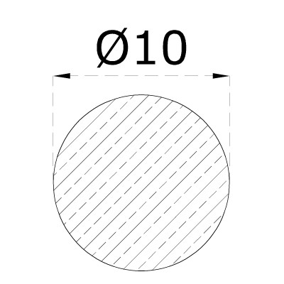 Gulatina nerezová priemer 10mm A2