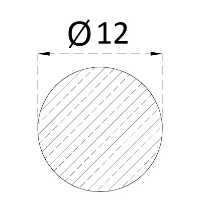 Gulatina nerezová priemer 12x1000mm A2