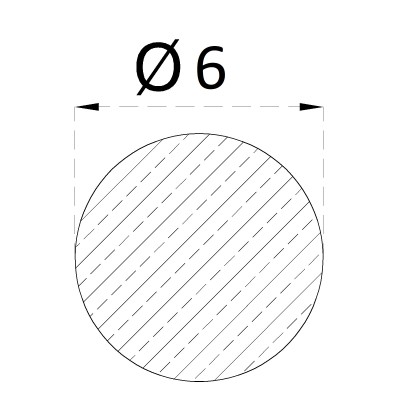 Gulatina nerezová priemer 6mm A2