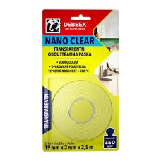 Obojstranná páska 19mm 2,5m Nano Clear Den Braven