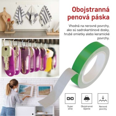 Obojstranná penová lepiaca páska 20mm 3m Emos F6090