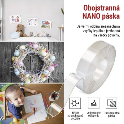 Obojstranná priehľadná akrylová lepiaca páska 30mm 3m Emos F6300