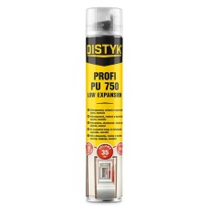 Montážna PUR pena nízkoexpanzná 750ml pištoľová Distyk EU