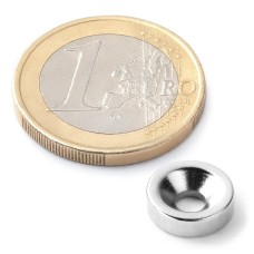 Magnet neodymový okrúhly s otvorom M3 10/7-3,5mm výška 3mm sila 1,6kg