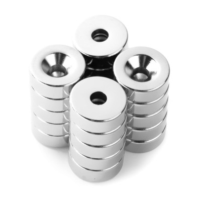 Magnet neodymový okrúhly s otvorom M4 14/8-4mm výška 5mm sila 3,6kg