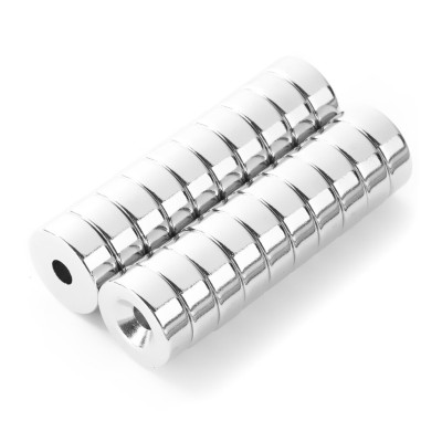 Magnet neodymový okrúhly s otvorom M4 14/8-4mm výška 5mm sila 3,6kg