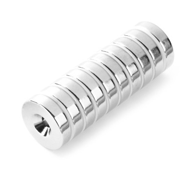 Magnet neodymový okrúhly s otvorom M4 18/9,5-4,5mm výška 4mm sila 4kg