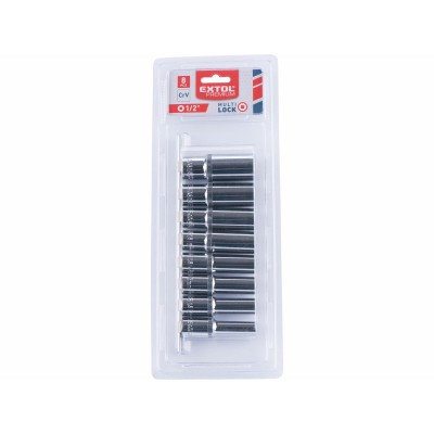 Sada nástrčných predĺžených kľúčov 8-dielna 1/2" 10-22mm MULTI LOCK EXTOL PREMIUM