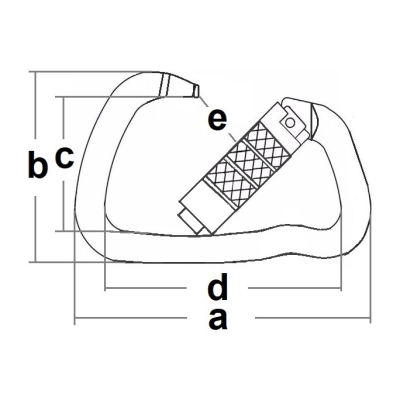 Bezpečnostná karabina oválna duralová twist lock 107mm 23kN Al