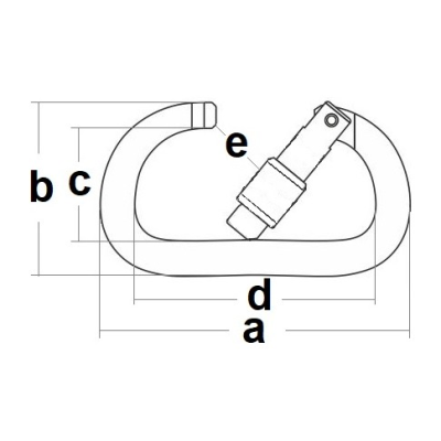 Bezpečnostná karabina duralová oválna twist lock 111mm 25kN HMS Al 7075