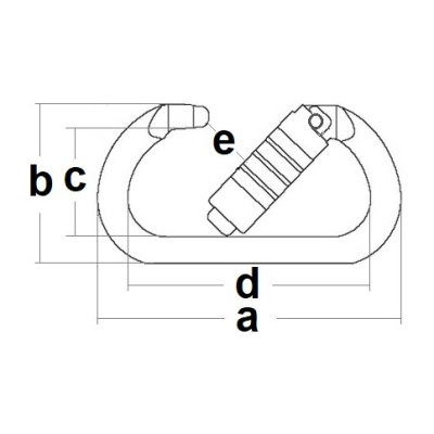 Bezpečnostná karabina oválna 111x60mm AL zliatina SGM7108TH