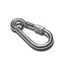 Karabina s okom a poistkou 6x60 DIN5299A Zn