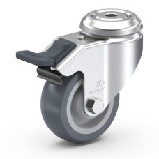 Koliesko otočné s brzdou s upínaním na stredový otvor 353F NOB-V080 10mm 90kg