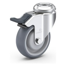 Koliesko otočné s brzdou s upínaním na stredový otvor 353F NOB-G125 12mm 100kg