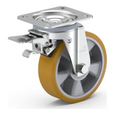 Koliesko otočné rolovacie s upínaním na prírubu s brzdou 624T ALU-G160 600kg