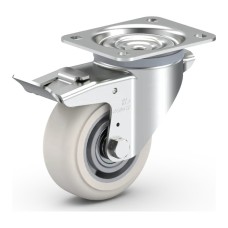 Koliesko otočné na platničke s brzdou 623F ALUO-G125 350kg