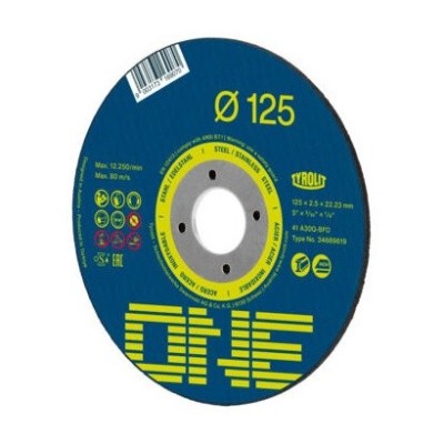 Kotúč rezný na oceľ a nerez 2,5x125mm 2v1 A30Q-BFO Tyrolit ONE