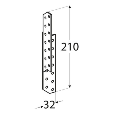 Kotva väznice pravá 210x32x2,0mm LK4 Zn