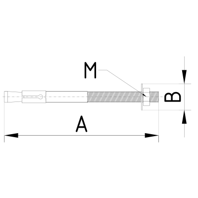 Oceľová kotva do betónu M8x50 Zn