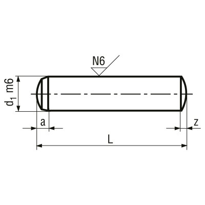 Kalený valcový kolík 10x40 DIN6325