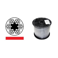 Oceľové lano poplastované 4/5mm /6x7/ červené Oceľové lano poplastované 4/5mm /6x7/ červené