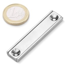 Magnet neodymový obdlžníkový s dvomi otvormi M3 60x13,5x5mm sila 30kg