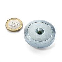 Magnet neodymový okrúhly s otvorom M6 priemer 40mm výška 8mm sila 50kg