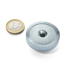 Magnet neodymový okrúhly s otvorom M6 priemer 40mm výška 8mm sila 50kg