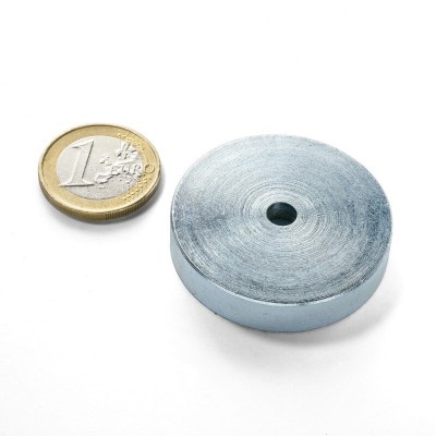 Magnet neodymový okrúhly s otvorom M6 priemer 40mm výška 8mm sila 50kg