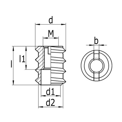 Matica závrtná s drážkou M4x8 DIN7965A
