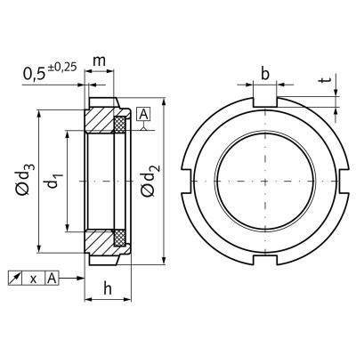 Matica hriadeľová M35x1,5 DIN981 Zn