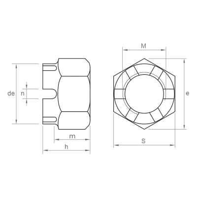 Matica korunková M10 DIN935 Zn