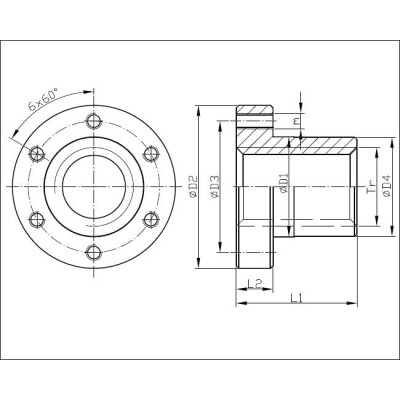 Matica s prírubou Tr20x4 Bronz