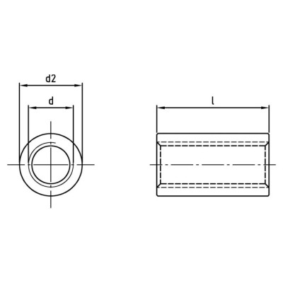 Matica kruhová nerezová M10x40x13 DIN6334 RND10 A2