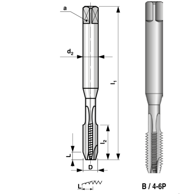 Závitník strojný 3043 M6 HSSE