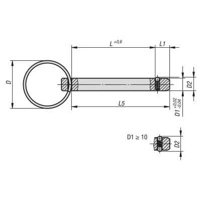 Poistný kolík s krúžkom 6x40mm oceľ/nerez A4 - typ A