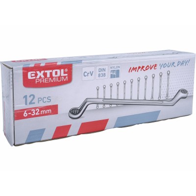 Sada očkových kľúčov Cr-V 12-dielna 6-32mm EXTOL Premium