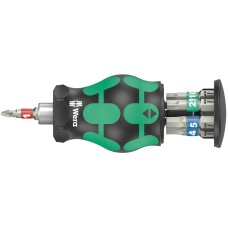 Sada magnetický skrutkovač s bitmi v rukoväti nerezová oceľ 7-dielna Stubby Bicycle Set 11 Wera