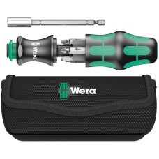 Sada magnetický skrutkovač s bitmi v rukoväti 6-dielna v púzdre Kraftform Kompakt Stubby Wera 134491