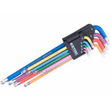 Sada torxových kľúčov s guličkou predĺžené farebné T10-T50mm 9-dielna Extol Premium Sada torxových kľúčov s guličkou predĺžené farebné T10-T50mm 9-dielna Extol Premium