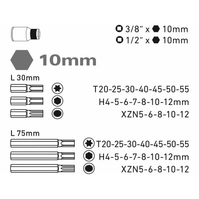 Hroty HEX-TORX-XZN 40 ks