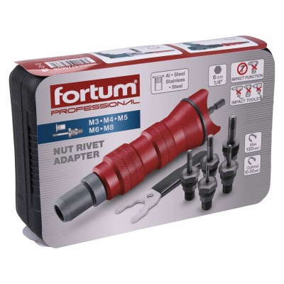Nadstavec na nitovanie matíc M3-M8 Fortum