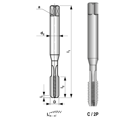 Závitník strojný s priamou drážkou M14 3042 HSSE 162140