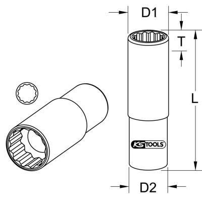 Hlavica predĺžená 3/8 16mm 9183751 KS Tools