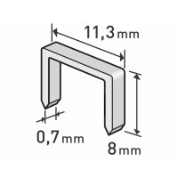Spony do sponkovačky 8mm 0,7x11,3mm 1000ks Extol